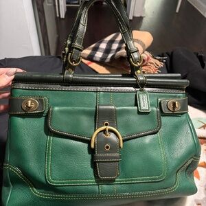 2004 limited edition green dowel top coach bag